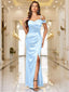 "Anastasia" Satin Off-Shoulder Gown