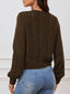 "Sarah" Button-Front Cable Cardigan