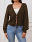 "Sarah" Button-Front Cable Cardigan