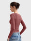 "Gigi" Square-Neck Sculpt Tee