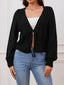 "Sarah" Button-Front Cable Cardigan