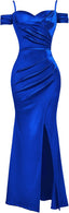 "Anastasia" Satin Off-Shoulder Gown