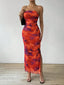 "Solea" Strapless Watercolor Midi