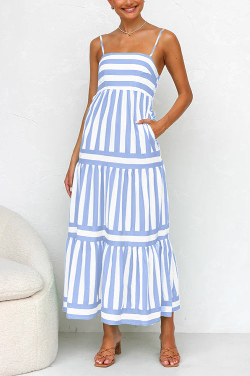 Sorelle Tiered Color Block Maxi Dress