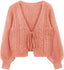 "Sarah" Button-Front Cable Cardigan
