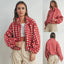 Teddy Grid Zip Jacket