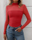 "Juno" Sheer Mesh Mock Neck Top