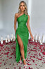 Zerava | One-Shoulder High Split Maxi Dress