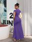 "Velise" Ruched High-Slit Maxi Dress