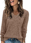 "Ellie" Ribbed Knit V-Neck Sweater – Where Cozy Meets Class