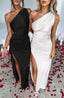 Zerava | One-Shoulder High Split Maxi Dress