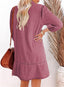 Dovanni | V-Neck Puff Sleeve Denim Babydoll Dress