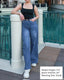 "Camryn" Wide-Leg Denim Trousers