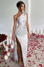Zerava | One-Shoulder High Split Maxi Dress