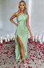 Zerava | One-Shoulder High Split Maxi Dress