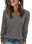 "Ellie" Ribbed Knit V-Neck Sweater – Where Cozy Meets Class