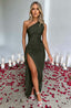 Zerava | One-Shoulder High Split Maxi Dress