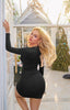 Zyvoria | Long Sleeve Ruched Bodycon Mini Dress
