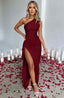 Zerava | One-Shoulder High Split Maxi Dress