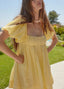 Mirelia | Babydoll Puff Sleeve Tie-Back Dress