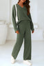 Mila | Chunky Knit V-Neck Sweater & High-Waist Wide-Leg Pant Set