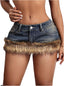 🐾 Bambi | Faux Fur Trim Denim Micro Shorts
