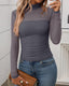 "Juno" Sheer Mesh Mock Neck Top