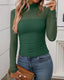 "Juno" Sheer Mesh Mock Neck Top