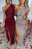 Zerava | One-Shoulder High Split Maxi Dress