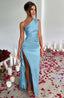 Zerava | One-Shoulder High Split Maxi Dress