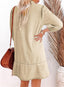 Dovanni | V-Neck Puff Sleeve Denim Babydoll Dress
