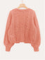 "Sarah" Button-Front Cable Cardigan