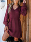 Novessi | Honeycomb Knit V-Neck Sweater Dress