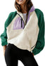 The "Cassie" Colorblock Fleece Pullover