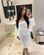 Velisse | Off-Shoulder Long Sleeve Ruched Party Mini Dress