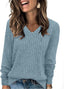 "Ellie" Ribbed Knit V-Neck Sweater – Where Cozy Meets Class