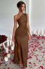 Zerava | One-Shoulder High Split Maxi Dress