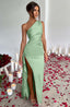Zerava | One-Shoulder High Split Maxi Dress