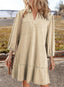 Dovanni | V-Neck Puff Sleeve Denim Babydoll Dress