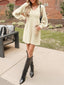 Novessi | Honeycomb Knit V-Neck Sweater Dress