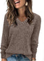 "Ellie" Ribbed Knit V-Neck Sweater – Where Cozy Meets Class