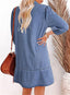 Dovanni | V-Neck Puff Sleeve Denim Babydoll Dress