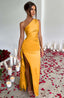 Zerava | One-Shoulder High Split Maxi Dress