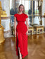 "Velise" Ruched High-Slit Maxi Dress
