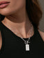 “Saint” Moissanite Cross Tag Necklace