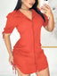 Zyanna | Short Sleeve Button-Up Dress with Waist Tie