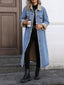 "Delaney" Faux Shearling-Lined Denim Coat