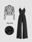 "Elara" 2-Piece Chic Mesh & Knit Jumpsuit Set