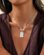 “Saint” Moissanite Cross Tag Necklace