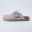 "Wren" Suede Buckle Clogs